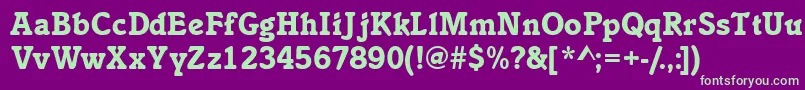 Inclinatblackssk-fontti – vihreät fontit violetilla taustalla