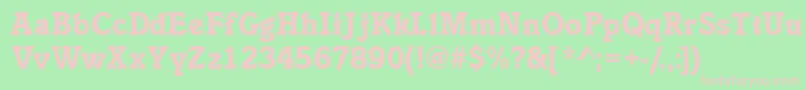 Inclinatblackssk-fontti – vaaleanpunaiset fontit vihreällä taustalla