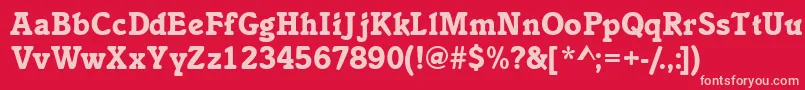 Inclinatblackssk-fontti – vaaleanpunaiset fontit punaisella taustalla