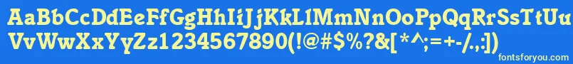 Inclinatblackssk Font – Yellow Fonts on Blue Background