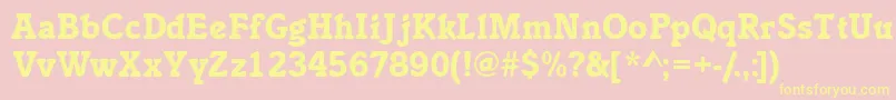 Inclinatblackssk-fontti – keltaiset fontit vaaleanpunaisella taustalla