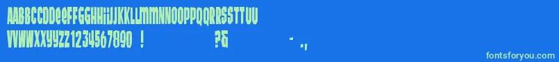 Fonte Wunderbar – fontes verdes em um fundo azul