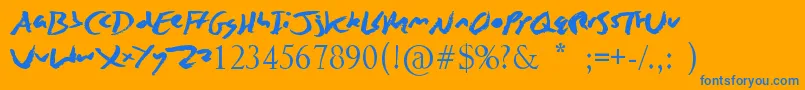 ZingEasy Font – Blue Fonts on Orange Background