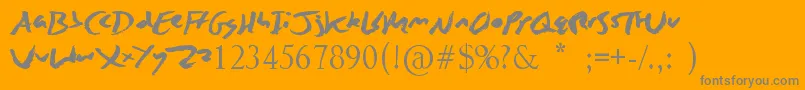 ZingEasy-Schriftart – Graue Schriften auf orangefarbenem Hintergrund