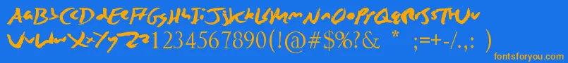 ZingEasy Font – Orange Fonts on Blue Background