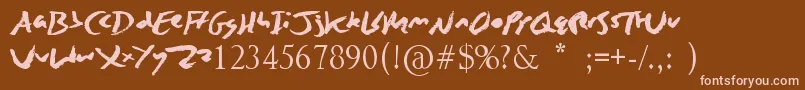 ZingEasy-Schriftart – Rosa Schriften auf braunem Hintergrund