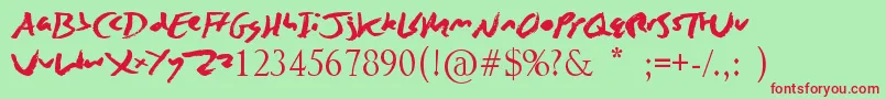 ZingEasy Font – Red Fonts on Green Background
