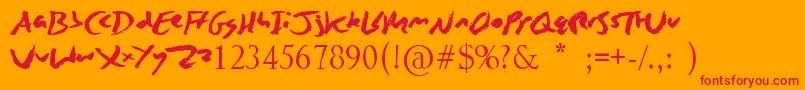 フォントZingEasy – オレンジの背景に赤い文字