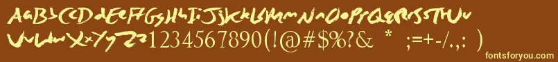 ZingEasy Font – Yellow Fonts on Brown Background