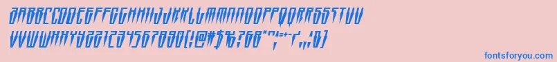 フォントSwordtoothital – ピンクの背景に青い文字