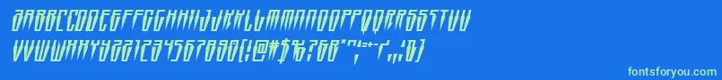 Swordtoothital Font – Green Fonts on Blue Background