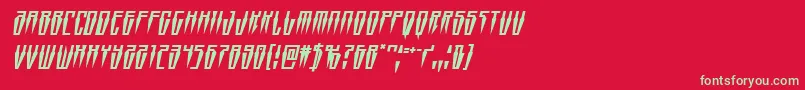 フォントSwordtoothital – 赤い背景に緑の文字