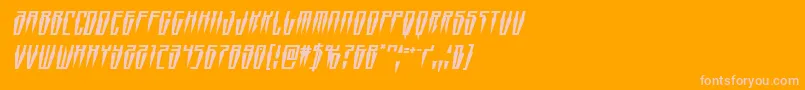 Swordtoothital-Schriftart – Rosa Schriften auf orangefarbenem Hintergrund