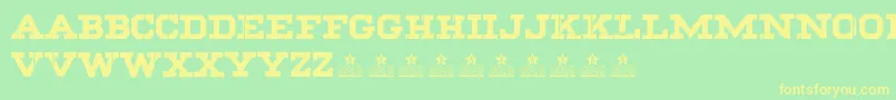Więcej informacji o czcionce BlackPersonalUse Czcionka BlackPersonalUse – żółte czcionki na zielonym tle