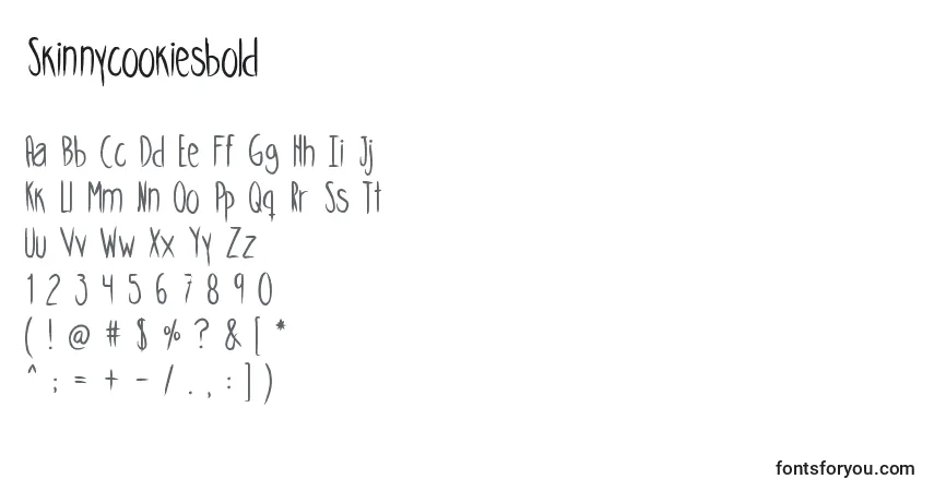 A fonte Skinnycookiesbold – alfabeto, números, caracteres especiais