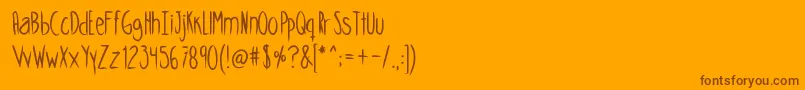 Skinnycookiesbold-Schriftart – Braune Schriften auf orangefarbenem Hintergrund