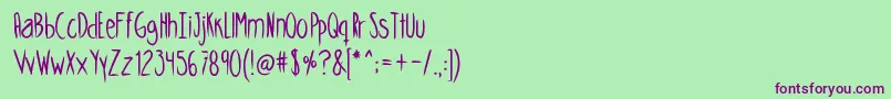 Skinnycookiesbold Font – Purple Fonts on Green Background