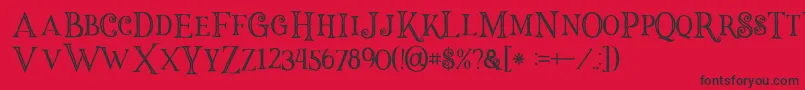 Halloweninline Font – Black Fonts on Red Background