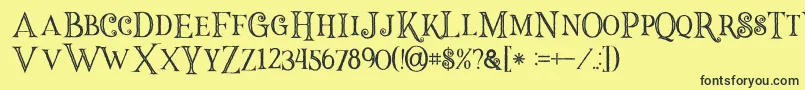 Halloweninline Font – Black Fonts on Yellow Background