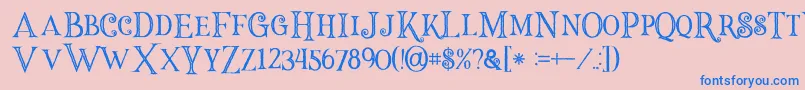 Halloweninline Font – Blue Fonts on Pink Background