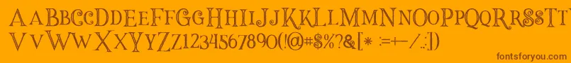 Halloweninline Font – Brown Fonts on Orange Background