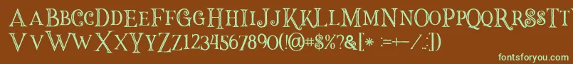 Halloweninline Font – Green Fonts on Brown Background