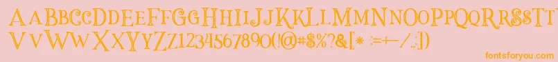 Halloweninline Font – Orange Fonts on Pink Background