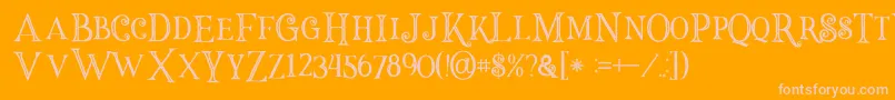 Halloweninline Font – Pink Fonts on Orange Background