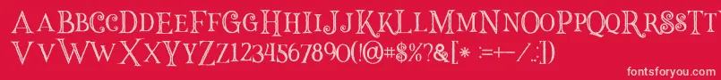 Halloweninline Font – Pink Fonts on Red Background