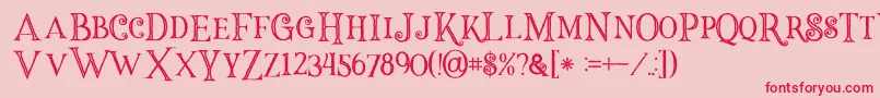 Halloweninline Font – Red Fonts on Pink Background