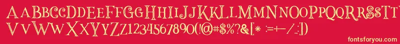 Halloweninline Font – Yellow Fonts on Red Background