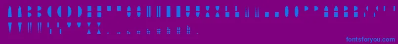 MoonblockRegular-Schriftart – Blaue Schriften auf violettem Hintergrund
