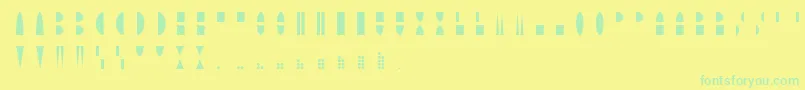フォントMoonblockRegular – 黄色い背景に緑の文字