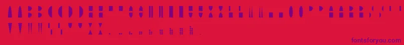 Fonte MoonblockRegular – fontes roxas em um fundo vermelho