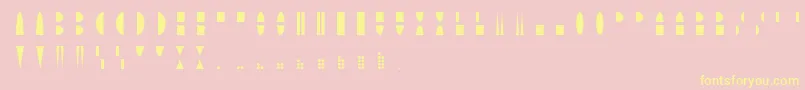 Fonte MoonblockRegular – fontes amarelas em um fundo rosa