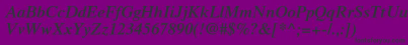 TimesltstdSemibolditalic Font – Black Fonts on Purple Background