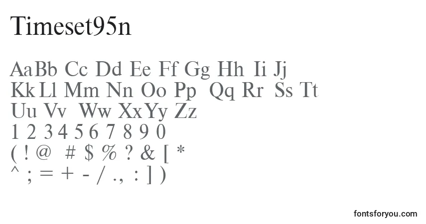 Czcionka Timeset95n – alfabet, cyfry, specjalne znaki