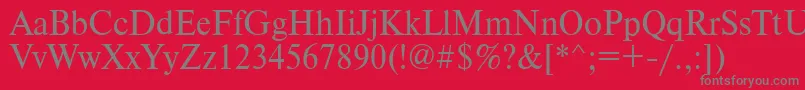 フォントTimeset95n – 赤い背景に灰色の文字
