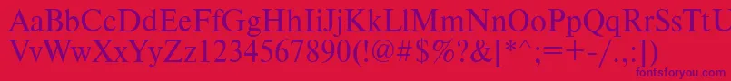 Timeset95n Font – Purple Fonts on Red Background