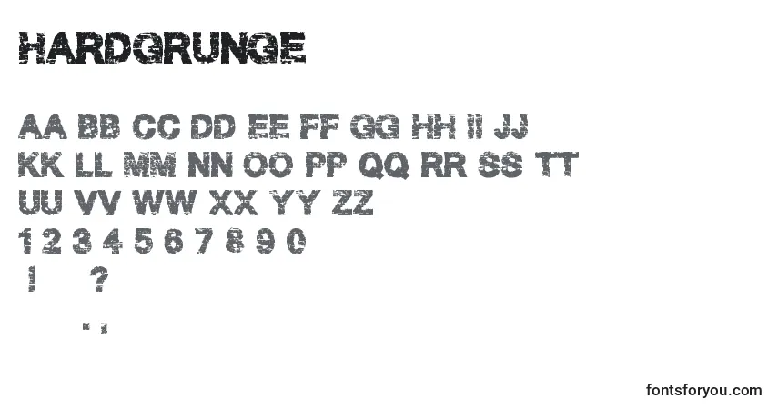 HardGrunge-fontti – aakkoset, numerot, erikoismerkit