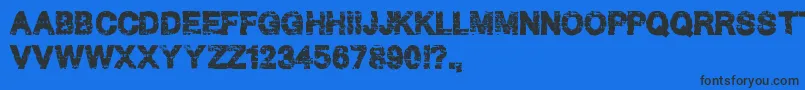 HardGrunge Font – Black Fonts on Blue Background
