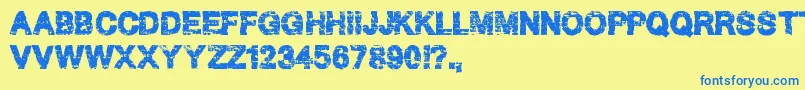 HardGrunge Font – Blue Fonts on Yellow Background