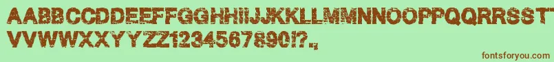 HardGrunge Font – Brown Fonts on Green Background