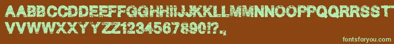 HardGrunge Font – Green Fonts on Brown Background