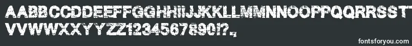 HardGrunge-fontti – valkoiset fontit mustalla taustalla