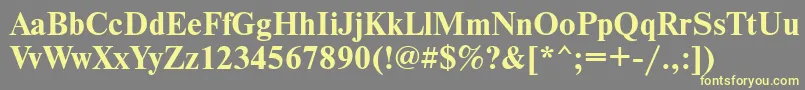 NewtongttBold Font – Yellow Fonts on Gray Background