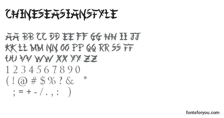 A fonte ChineseAsianStyle – alfabeto, números, caracteres especiais