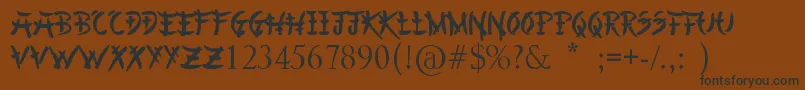 ChineseAsianStyle-Schriftart – Schwarze Schriften auf braunem Hintergrund