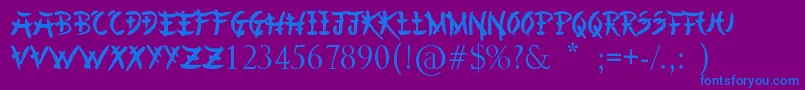 Police ChineseAsianStyle – polices bleues sur fond violet