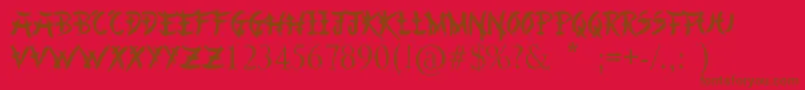 ChineseAsianStyle-fontti – ruskeat fontit punaisella taustalla